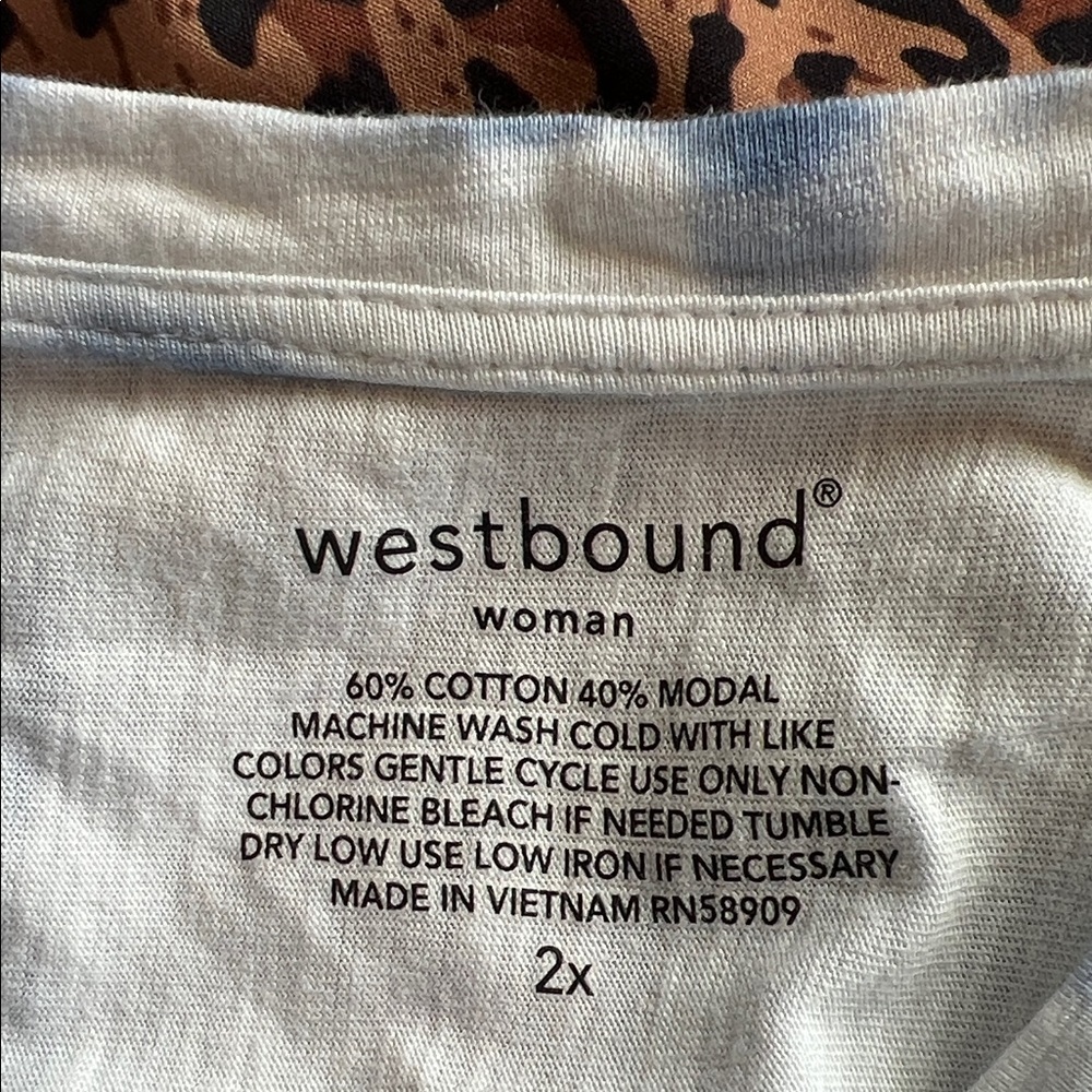 Westbound White and Navy Blue Shibori Tie-Dye tee shirt sleeveless Shift Dress - Picture 3 of 3